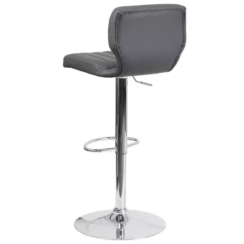 Metal Vinyl Foam Swivel Bar Stool Set of 2, Height Adjustable 25"–33.5" Seat