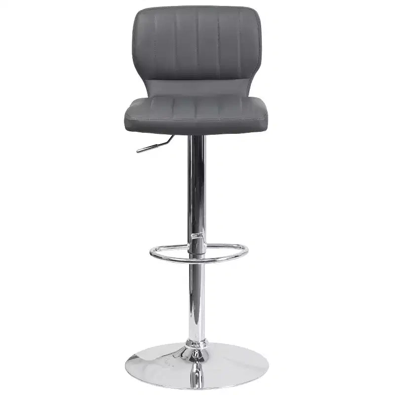 Metal Vinyl Foam Swivel Bar Stool Set of 2, Height Adjustable 25"–33.5" Seat