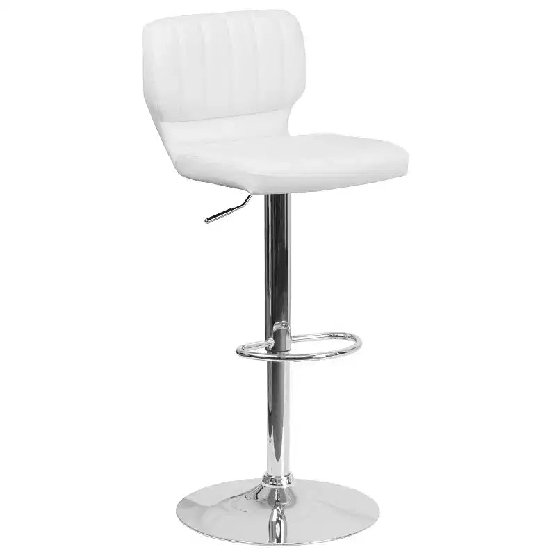 Metal Vinyl Foam Swivel Bar Stool Set of 2, Height Adjustable 25"–33.5" Seat