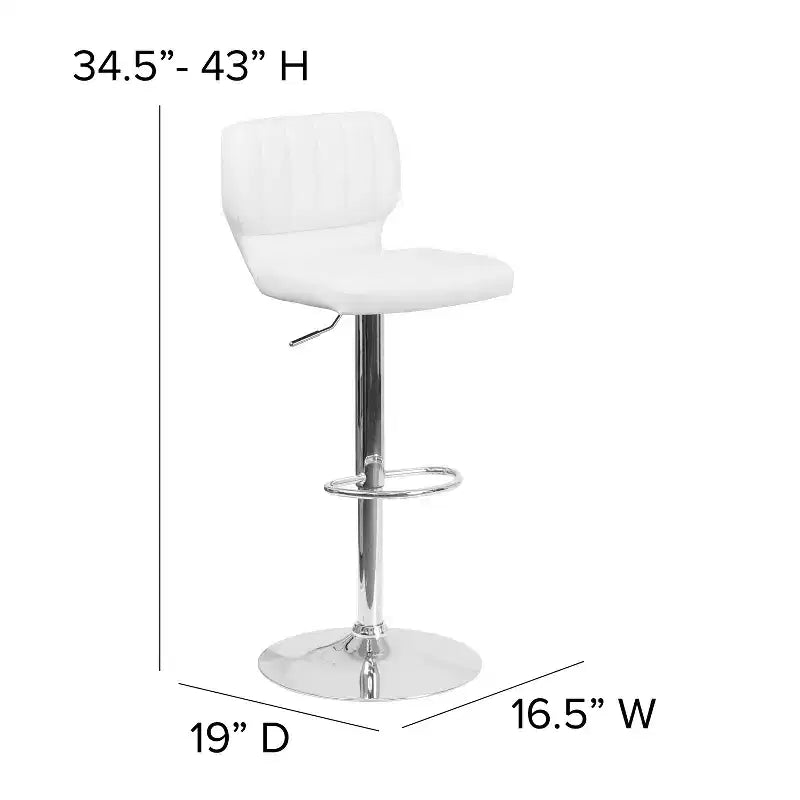 Metal Vinyl Foam Swivel Bar Stool Set of 2, Height Adjustable 25"–33.5" Seat