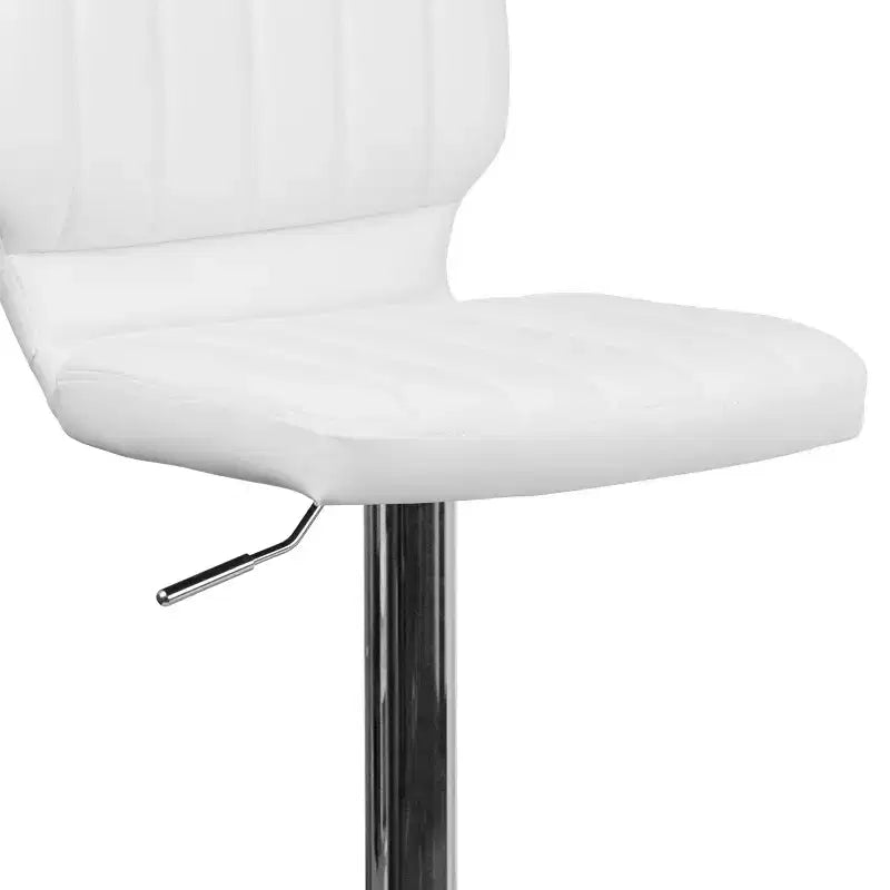 Metal Vinyl Foam Swivel Bar Stool Set of 2, Height Adjustable 25"–33.5" Seat