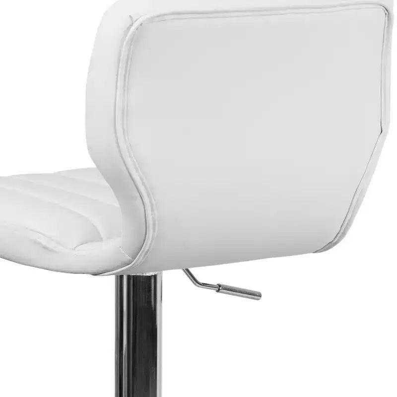 Metal Vinyl Foam Swivel Bar Stool Set of 2, Height Adjustable 25"–33.5" Seat