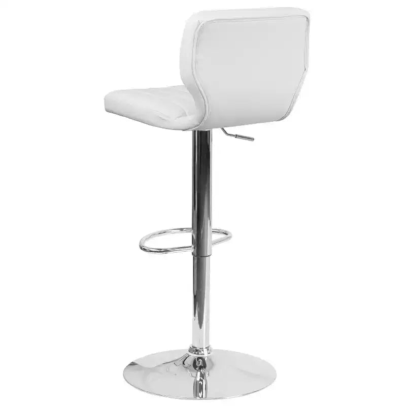 Metal Vinyl Foam Swivel Bar Stool Set of 2, Height Adjustable 25"–33.5" Seat