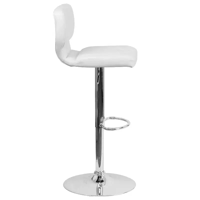 Metal Vinyl Foam Swivel Bar Stool Set of 2, Height Adjustable 25"–33.5" Seat