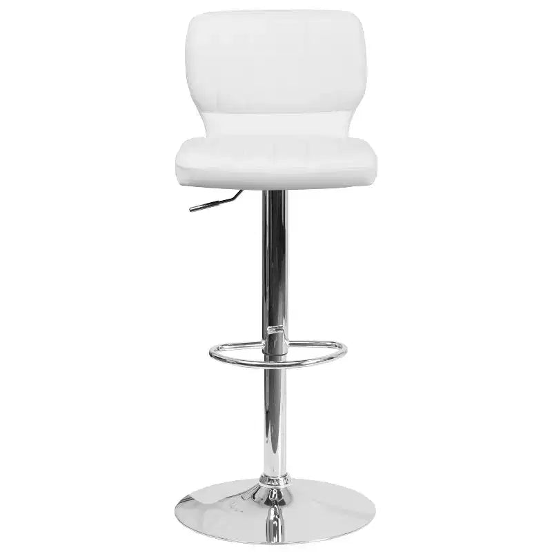 Metal Vinyl Foam Swivel Bar Stool Set of 2, Height Adjustable 25"–33.5" Seat