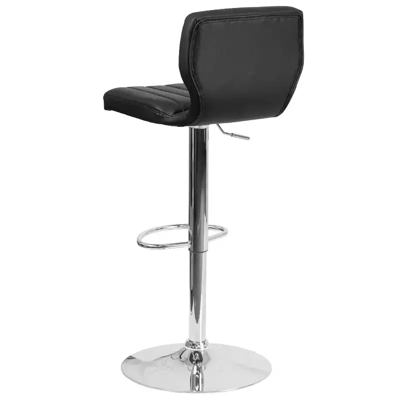Metal Vinyl Foam Swivel Bar Stool Set of 2, Height Adjustable 25"–33.5" Seat