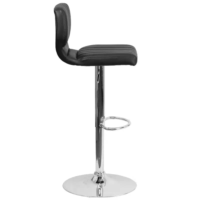 Metal Vinyl Foam Swivel Bar Stool Set of 2, Height Adjustable 25"–33.5" Seat
