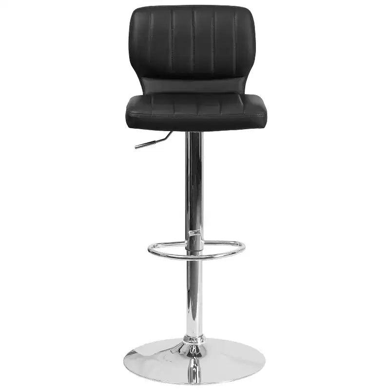 Metal Vinyl Foam Swivel Bar Stool Set of 2, Height Adjustable 25"–33.5" Seat