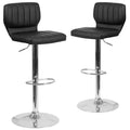 Metal Vinyl Foam Swivel Bar Stool Set of 2, Height Adjustable 25"–33.5" Seat