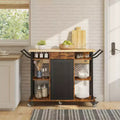 Chariot de cuisine utilitaire roulant en métal et bois 64 cm L x 136 cm P x 90,5 cm H