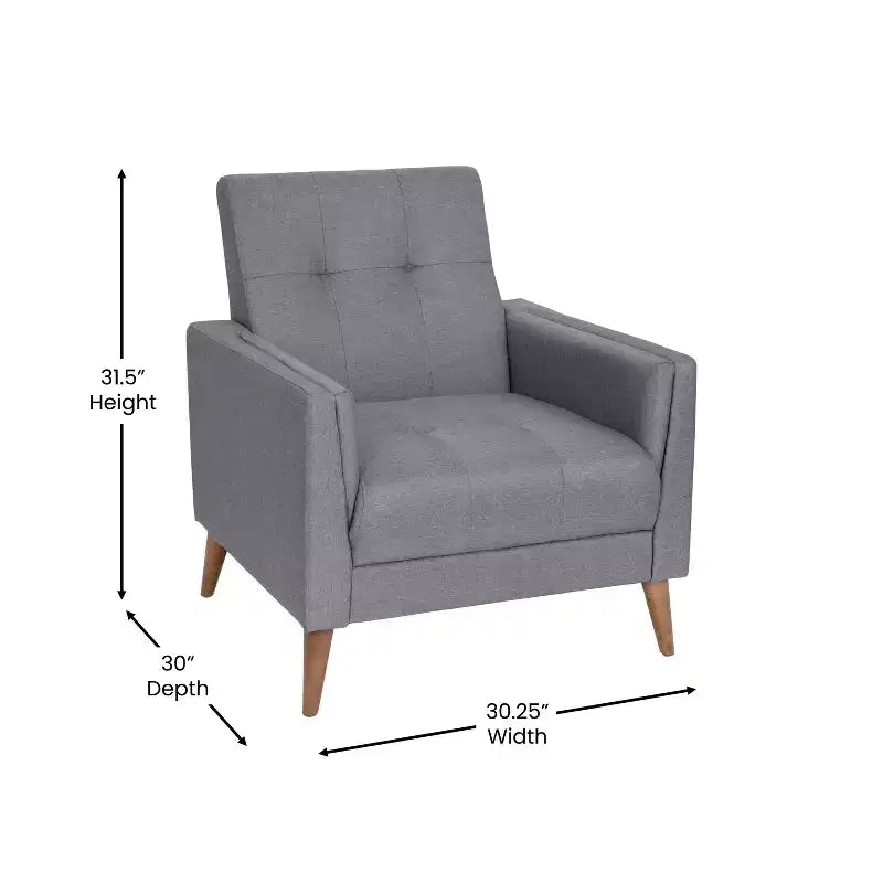Polyester Foam Wood Frame Armchair 30.25"W x 30"D x 31.5"H