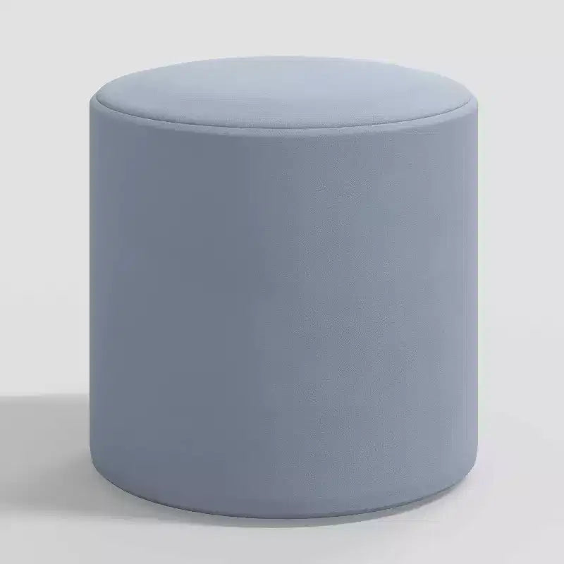 Pine Polyester Velvet Round Ottoman 18"W x 18"D x 18"H