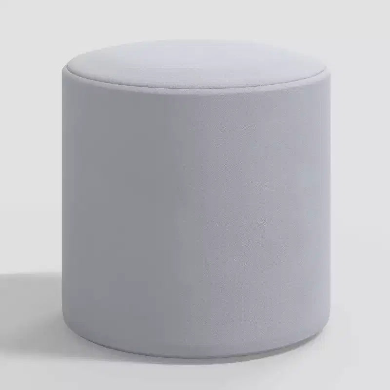 Pine Polyester Velvet Round Ottoman 18"W x 18"D x 18"H
