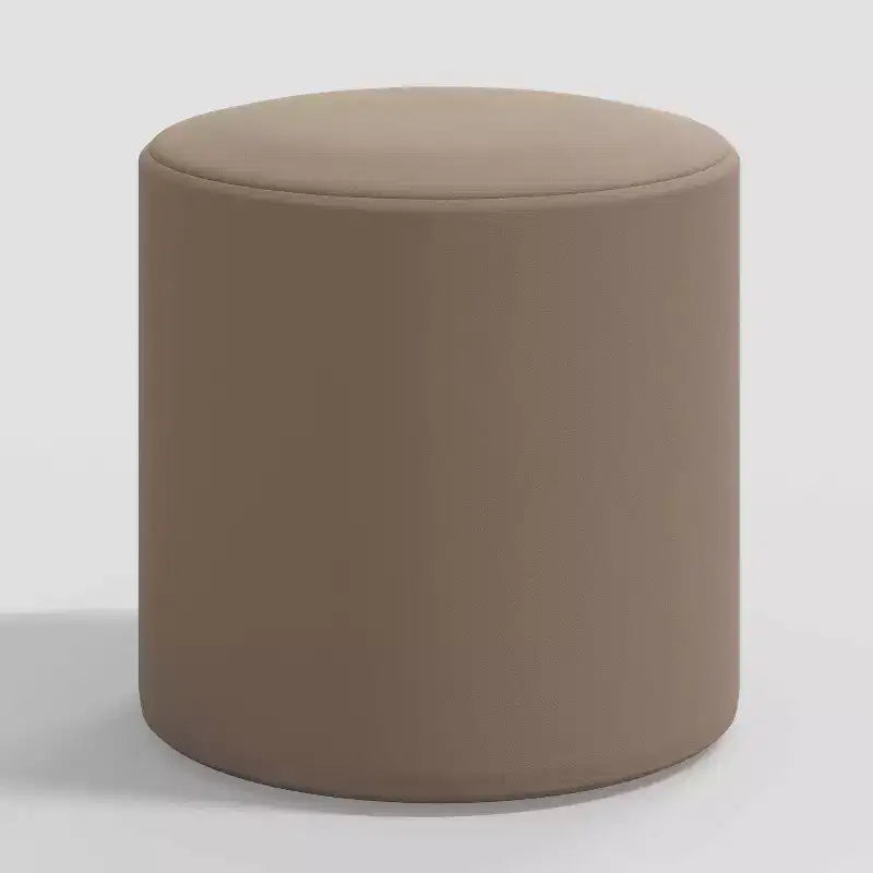 Pine Polyester Velvet Round Ottoman 18"W x 18"D x 18"H