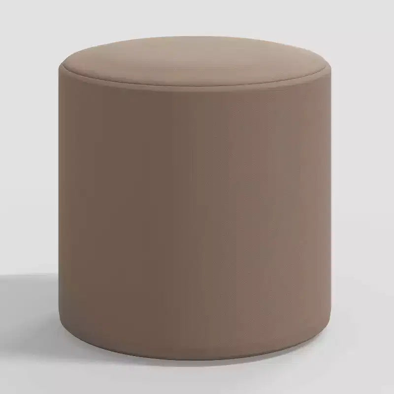 Pine Polyester Velvet Round Ottoman 18"W x 18"D x 18"H