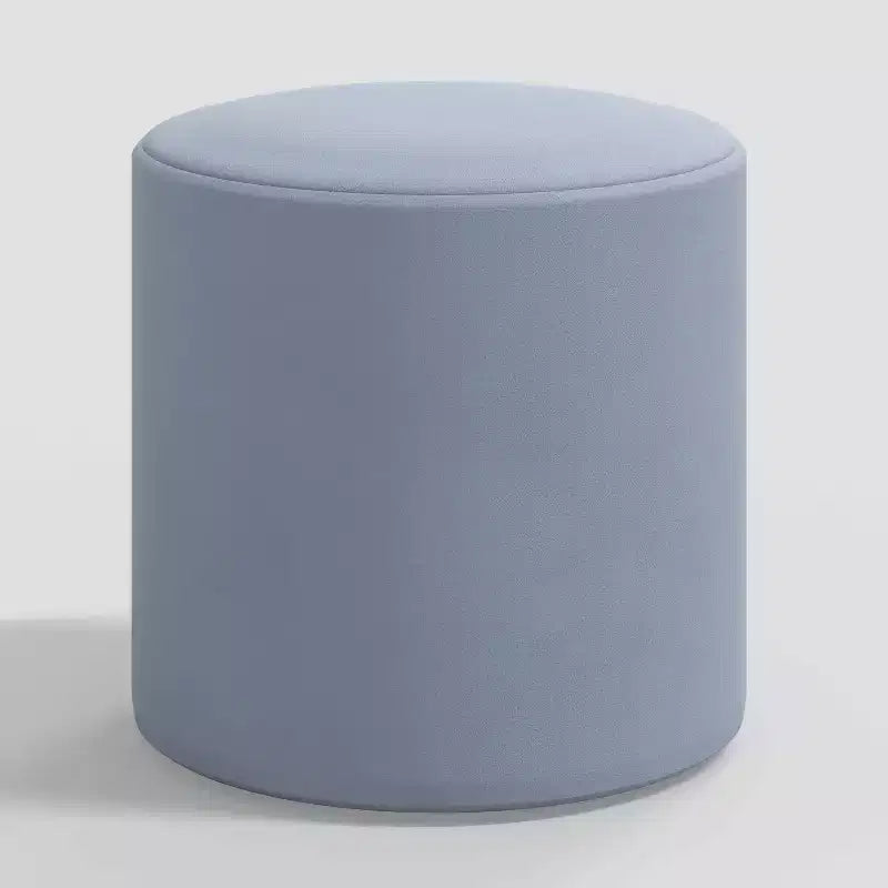 Pine Polyester Velvet Round Ottoman 18"W x 18"D x 18"H