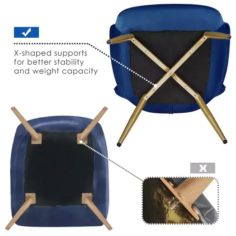 Metal Velvet Foam Accent Armchair 25.2"W x 27"D x 33"H