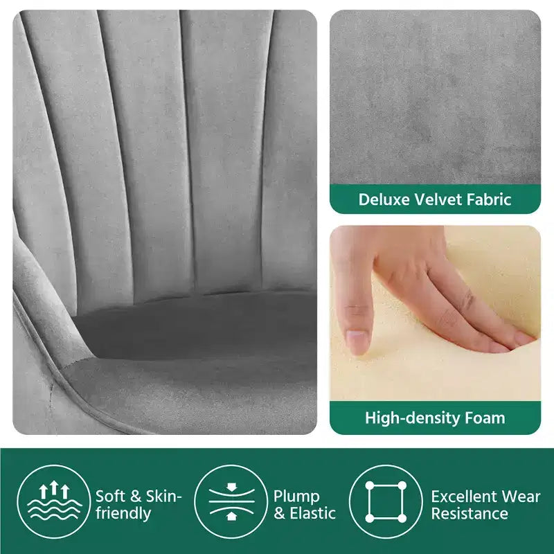 Metal Velvet Foam Accent Armchair 25.2"W x 27"D x 33"H