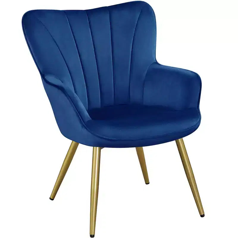 Metal Velvet Foam Accent Armchair 25.2"W x 27"D x 33"H