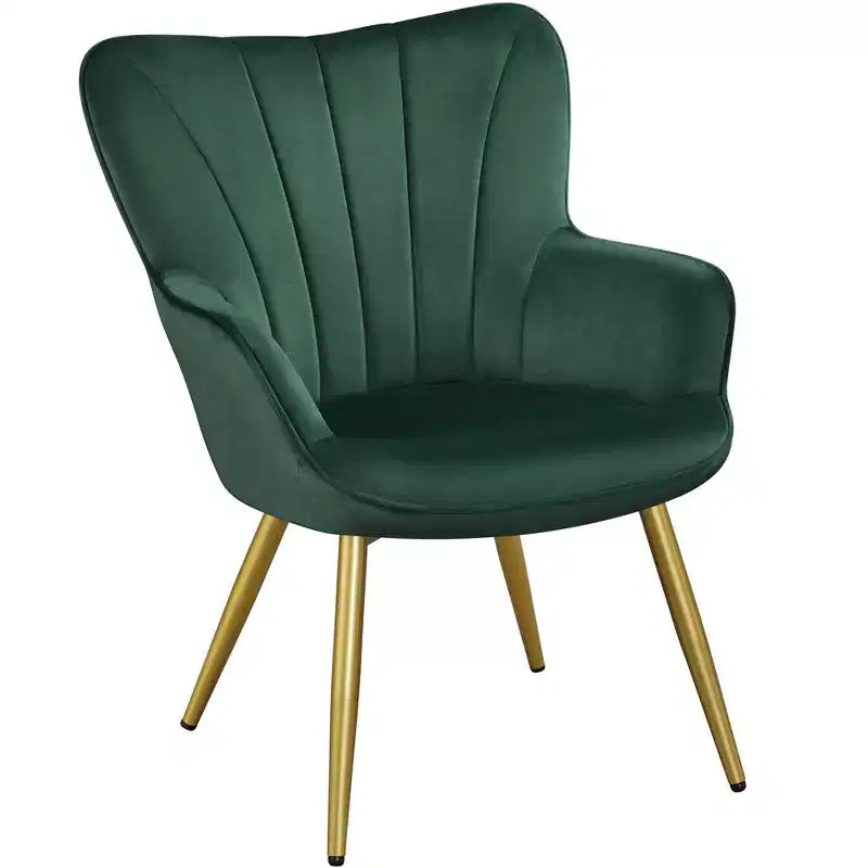 Metal Velvet Foam Accent Armchair 25.2"W x 27"D x 33"H
