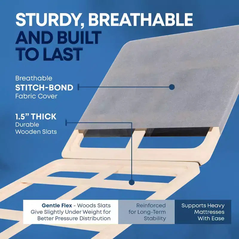 Spruce Wood Microfiber Bunkie Board Full 38"W x 74"L x 1.5"H