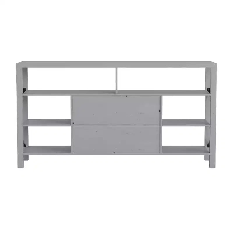Engineered Wood Laminate Media Console Cabinet 60"W with Open and Closed Storage