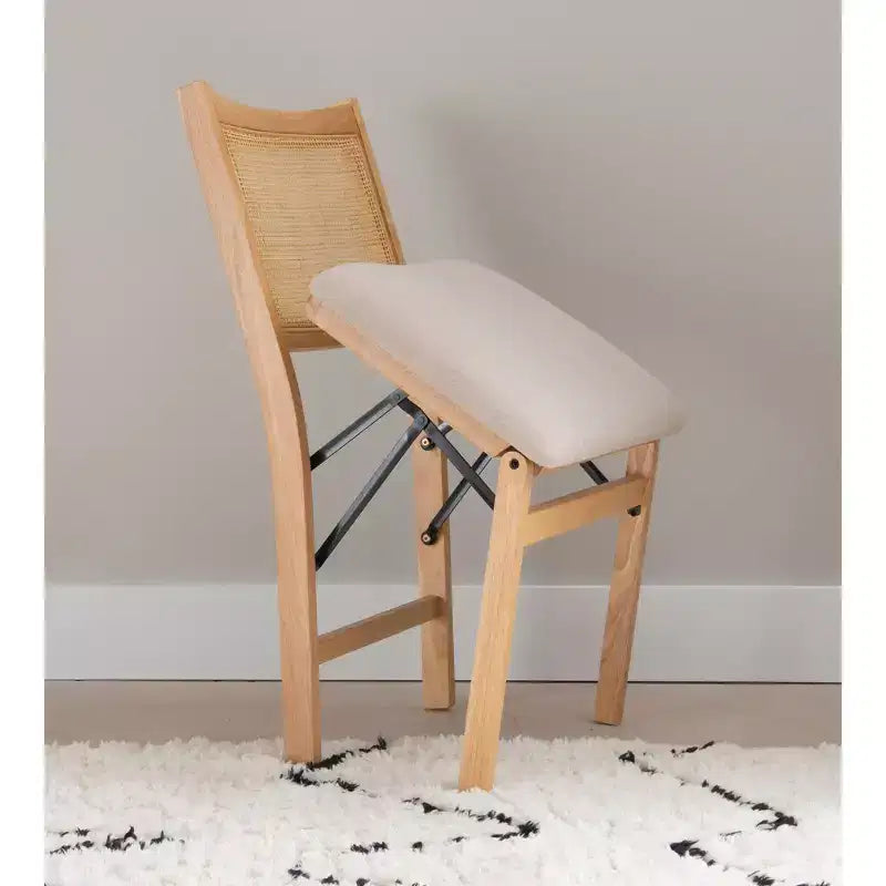 Rubberwood Foam Upholstered Folding Chair 19.75"W x 20.5"D x 34.5"H