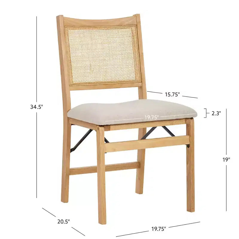 Rubberwood Foam Upholstered Folding Chair 19.75"W x 20.5"D x 34.5"H