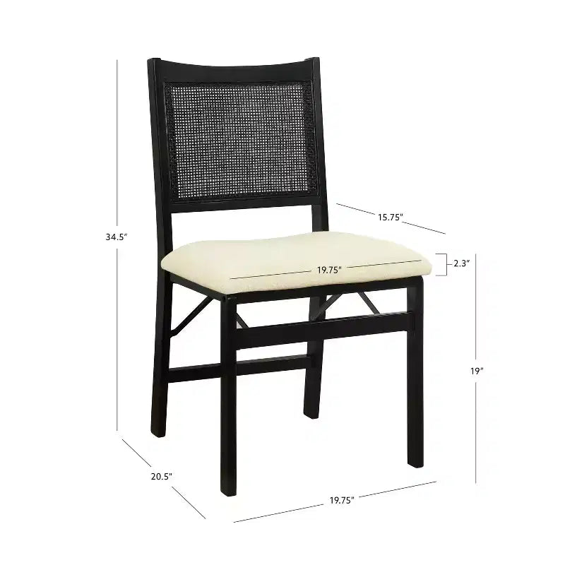 Rubberwood Foam Upholstered Folding Chair 19.75"W x 20.5"D x 34.5"H