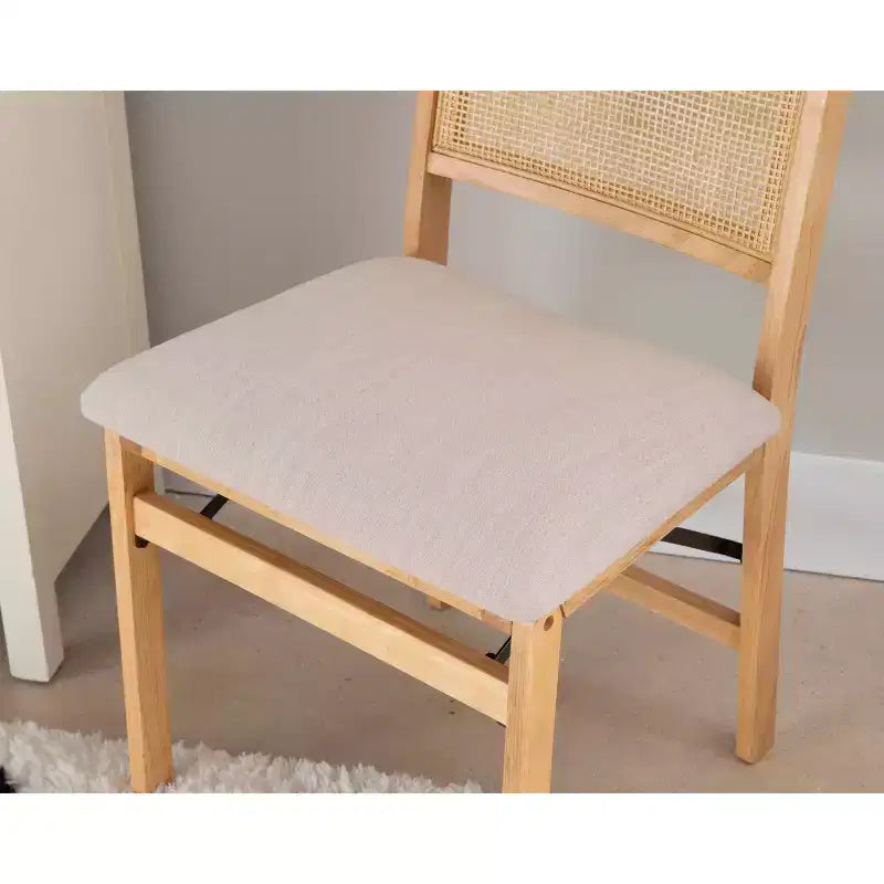 Rubberwood Foam Upholstered Folding Chair 19.75"W x 20.5"D x 34.5"H