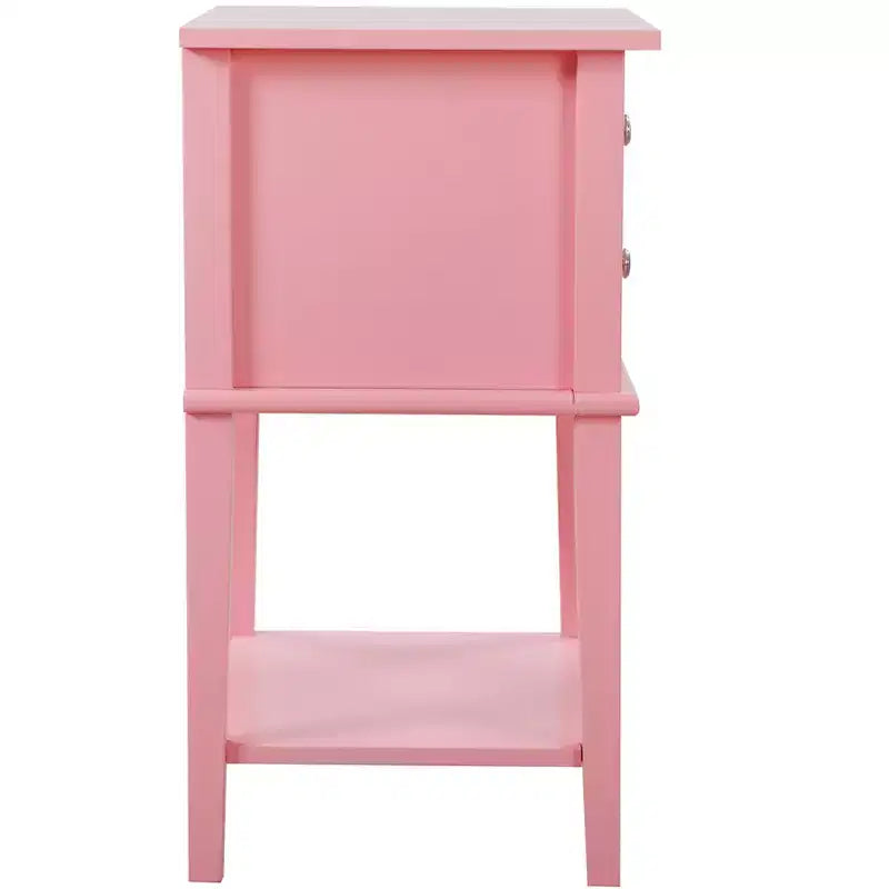 Wood 2-Drawer Nightstand 16"W x 22"D x 28"H