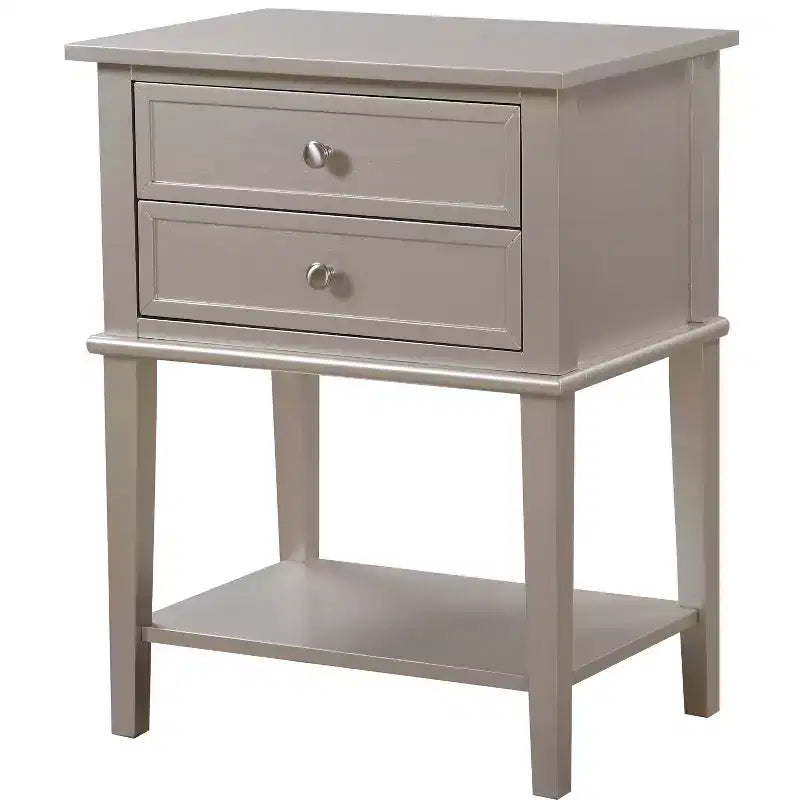 Wood 2-Drawer Nightstand 16"W x 22"D x 28"H