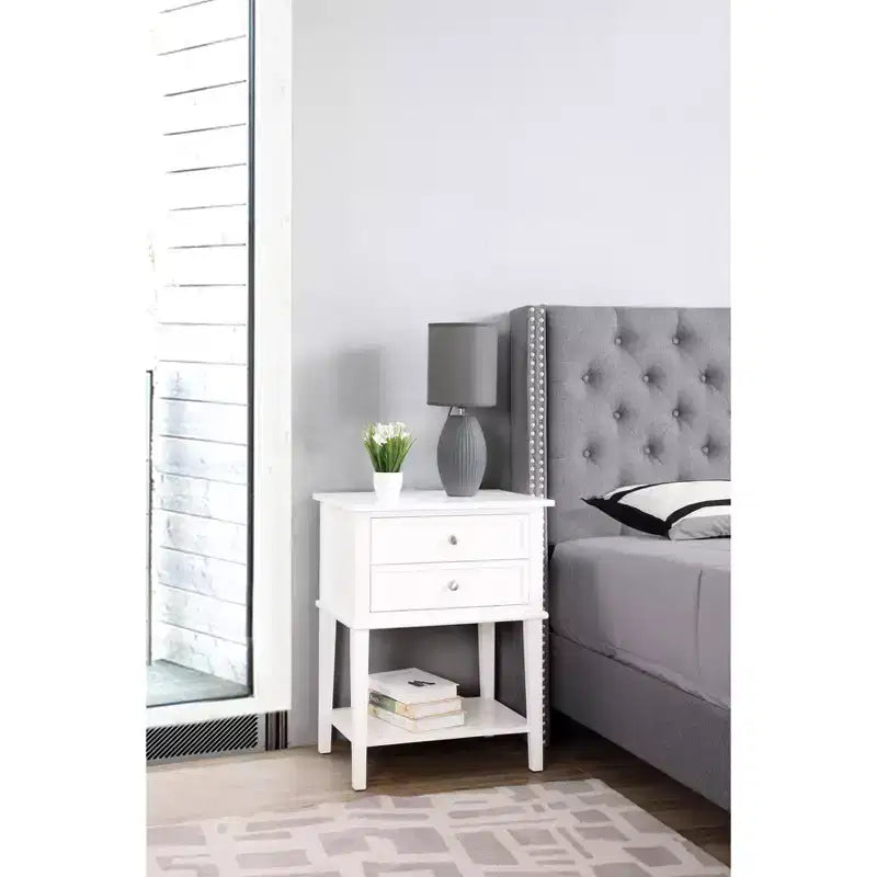Wood 2-Drawer Nightstand 16"W x 22"D x 28"H