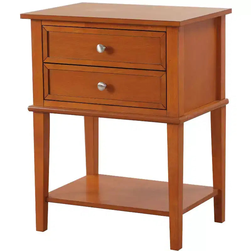 Wood 2-Drawer Nightstand 16"W x 22"D x 28"H