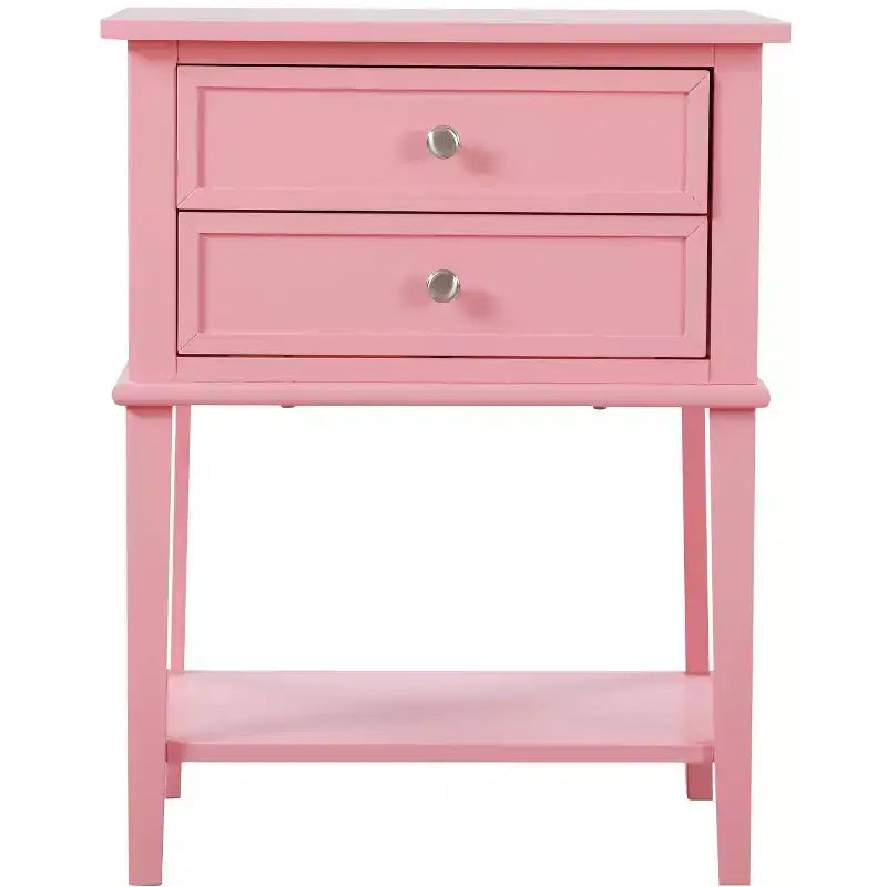Wood 2-Drawer Nightstand 16"W x 22"D x 28"H